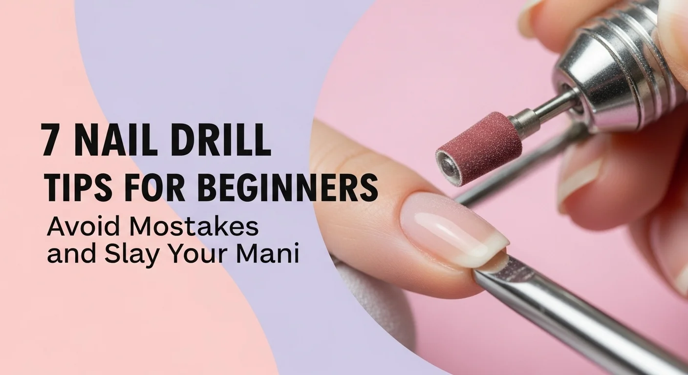 vibrant thumbnail image for a blog post titled '7 Must-Know Nail Drill Tips for Beginners: Avoid Mistakes and Slay Your Mani.