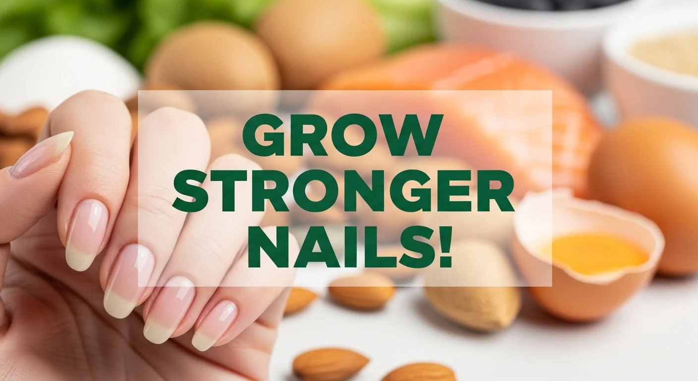 A banner image with info text Boosting Slow Nail Growth Naturally.