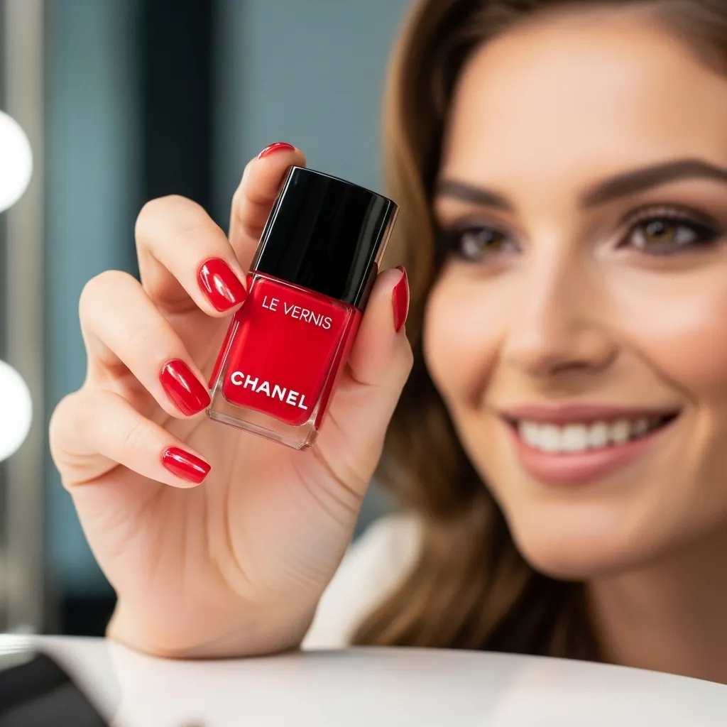 A woman show Chanel Le Vernis nail beauty products