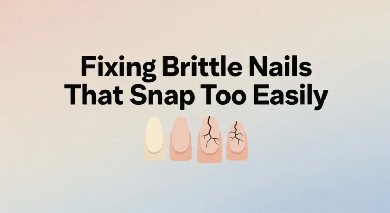 A thumbnail image that show text Fixing Brittle Nails That Snap Too Easily.