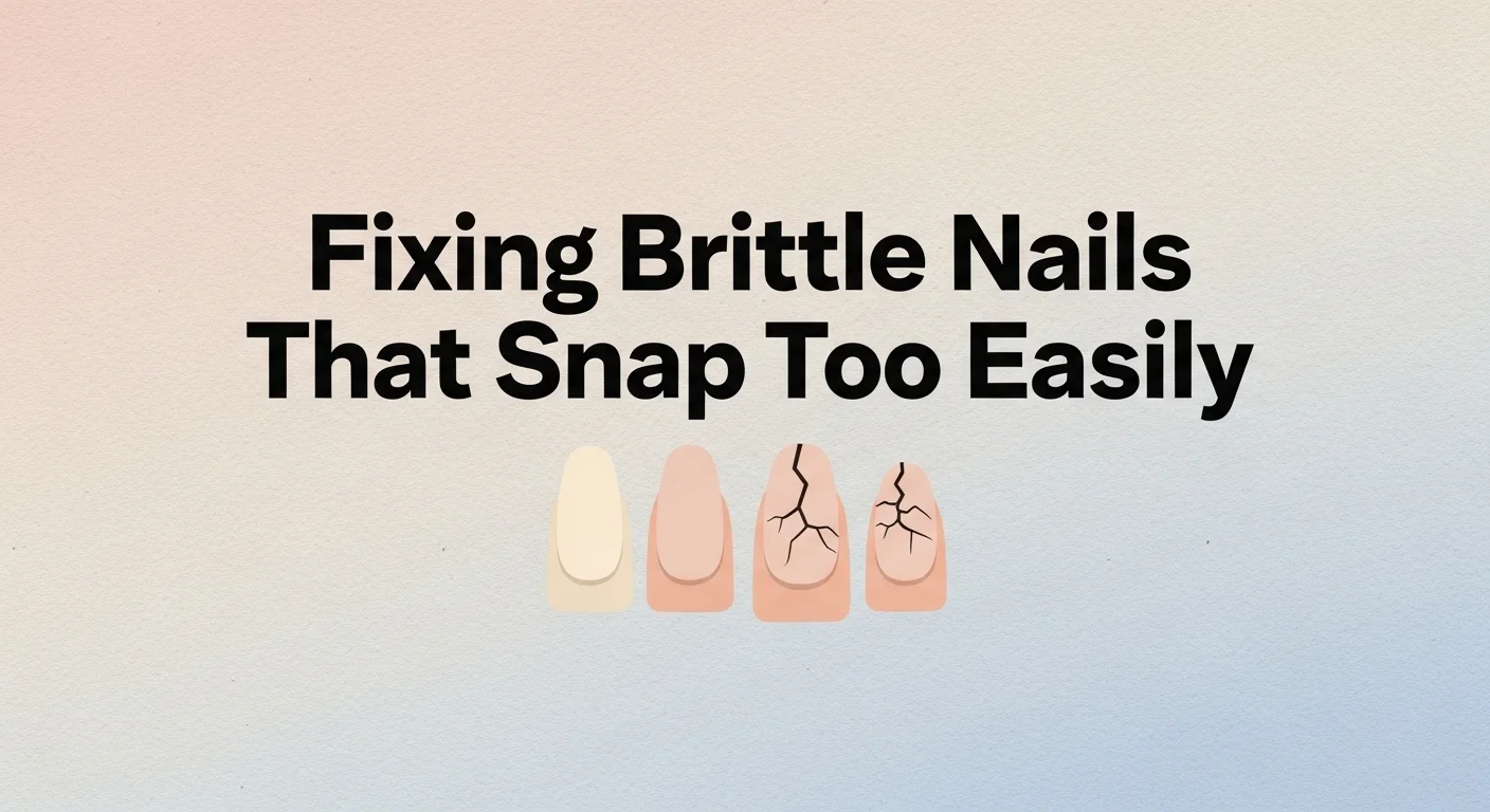 A thumbnail image that show text Fixing Brittle Nails That Snap Too Easily.