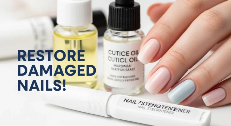 A banner image that show text info Recovering from Gel or Acrylic Damage